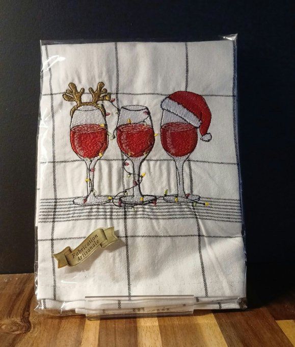 Torchon verres vin